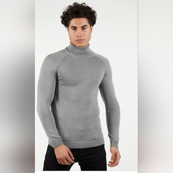 NWT Suslo Couture Turtle Neck Sweater | Silver - Picture 2 of 9